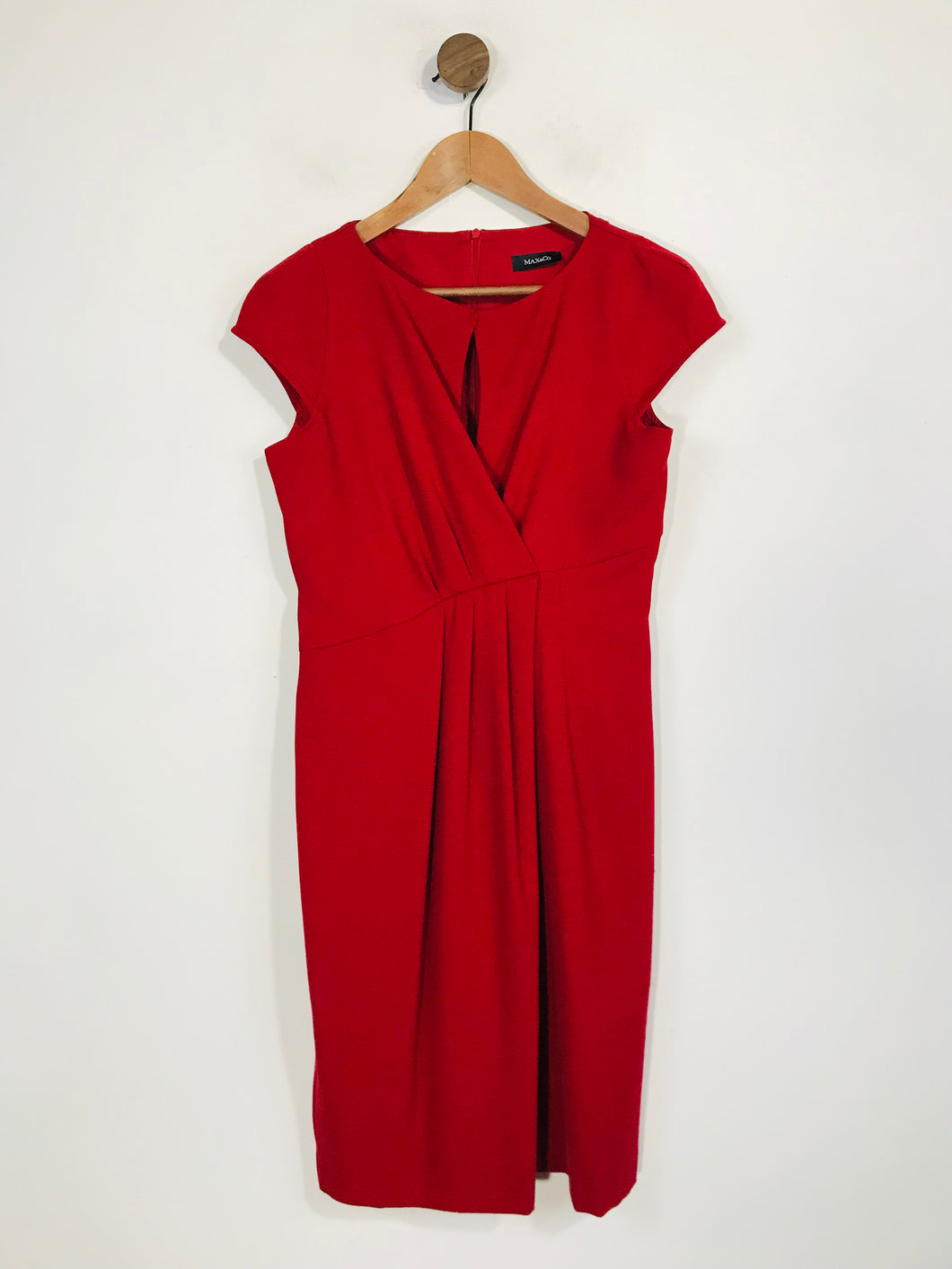 Max&Co Women's Pleated Sheath Dress | UK10 | Red
