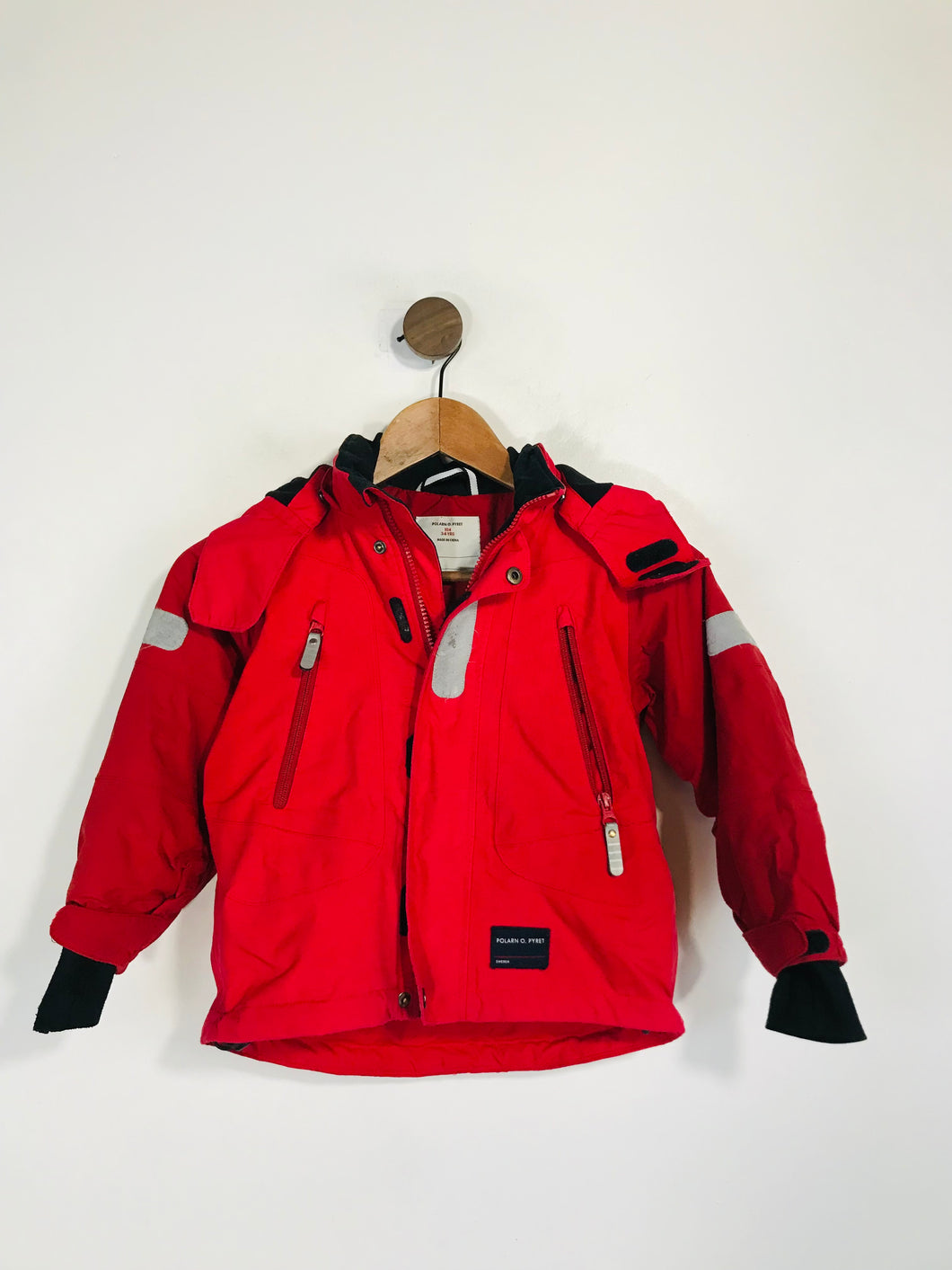 Polarn O. Pyret Kid's Fleece Raincoat Jacket | 3-4 Years | Red