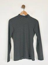 Load image into Gallery viewer, Uniqlo Women&#39;s Striped High Neck T-Shirt | M UK10-12 | Black
