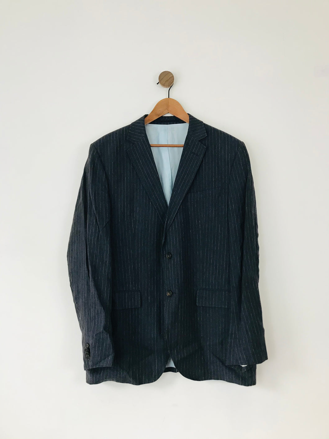 Gant Men’s Linen Pinstripe Blazer Suit Jacket | 54 UK44 L | Blue