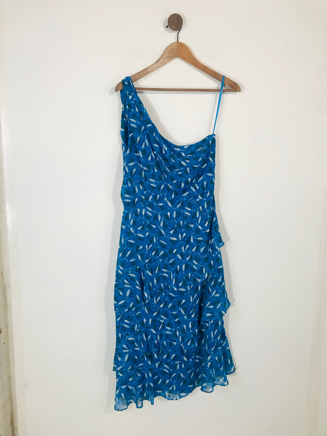 Whistles Women's One Shoulder Midi Dress NWT | UK14  | Blue