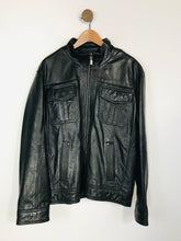 Load image into Gallery viewer, Jasper Conran Men&#39;s Leather Biker Jacket | XL | Black
