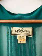 Load image into Gallery viewer, Janice Wainwright Vintage Long Open Cardigan Kimono | UK12 | Green
