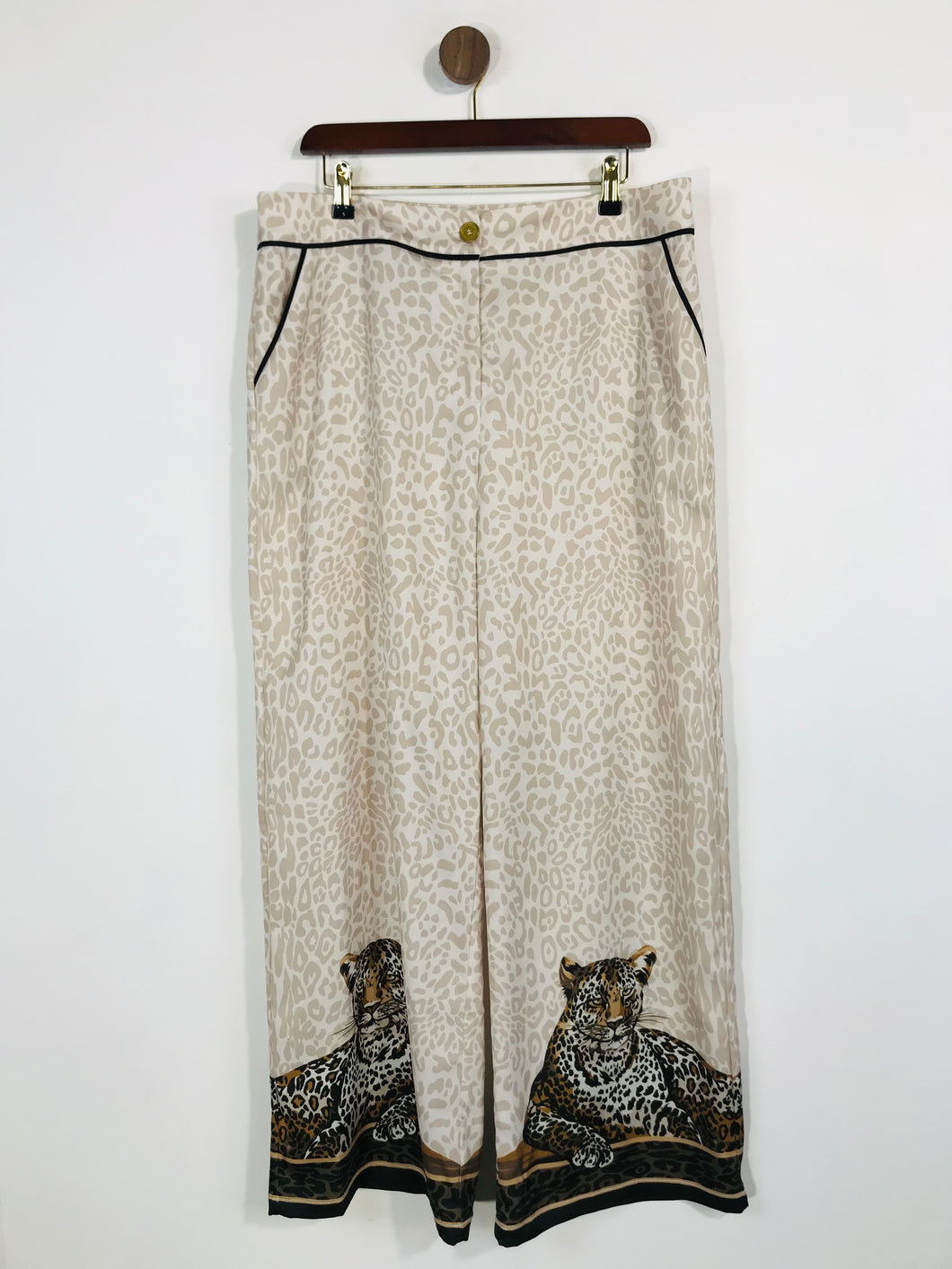 Biba Women's Leopard Print Culottes Trousers | UK16 | Beige