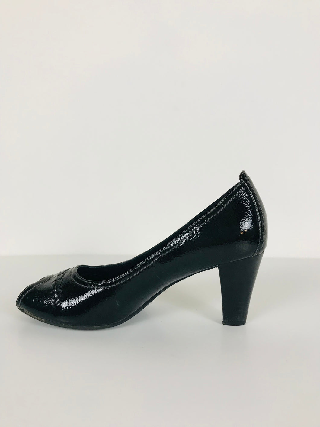 Ecco Women's Patent Peep Toe Heels  | 36 UK3 | Black