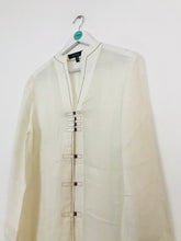 Load image into Gallery viewer, Nitya Women’s Silk Kaftan Shirt Dress | 42 UK14 | White
