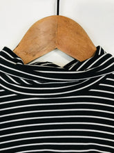 Load image into Gallery viewer, Uniqlo Women&#39;s Striped High Neck T-Shirt | M UK10-12 | Black
