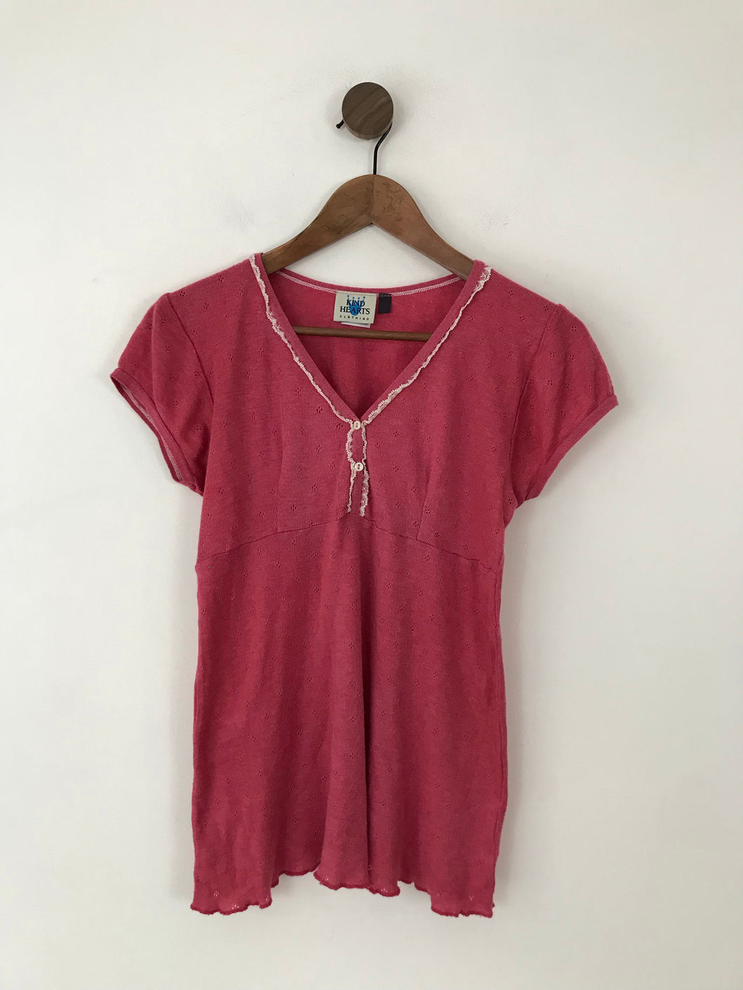 Kind Hearts Women's Vintage Style Knit Vest | M UK12 | Pink