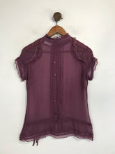 Load image into Gallery viewer, Warehouse Women&#39;s Sheer Blouse | S UK8 | Purple
