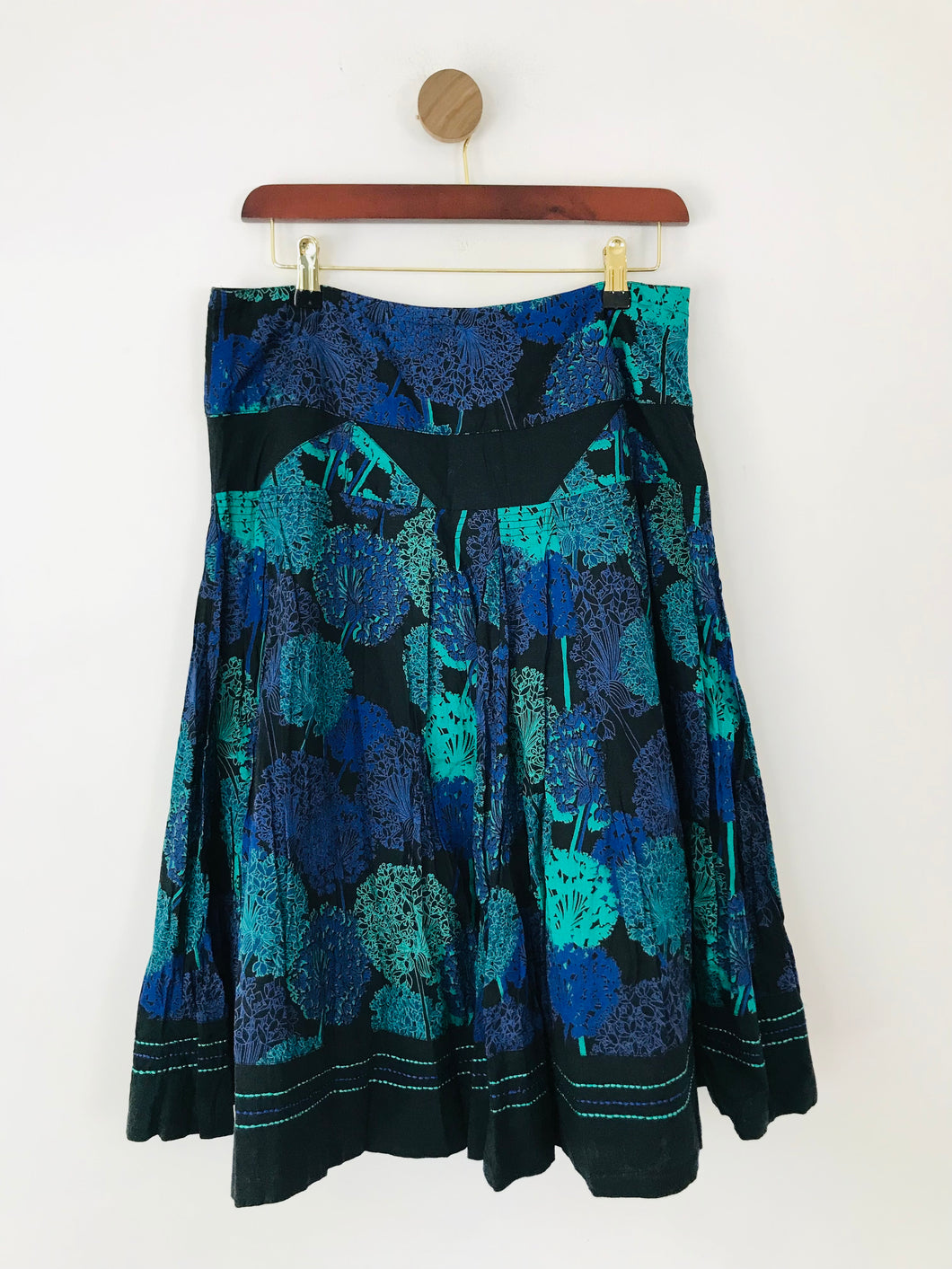 Fat Face Women's Floral Midi Skirt | UK10 | Blue