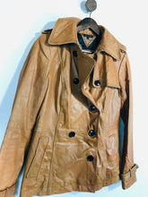 Load image into Gallery viewer, Tommy Hilfiger Women&#39;s Leather Jacket Overcoat | M UK10-12 | Brown
