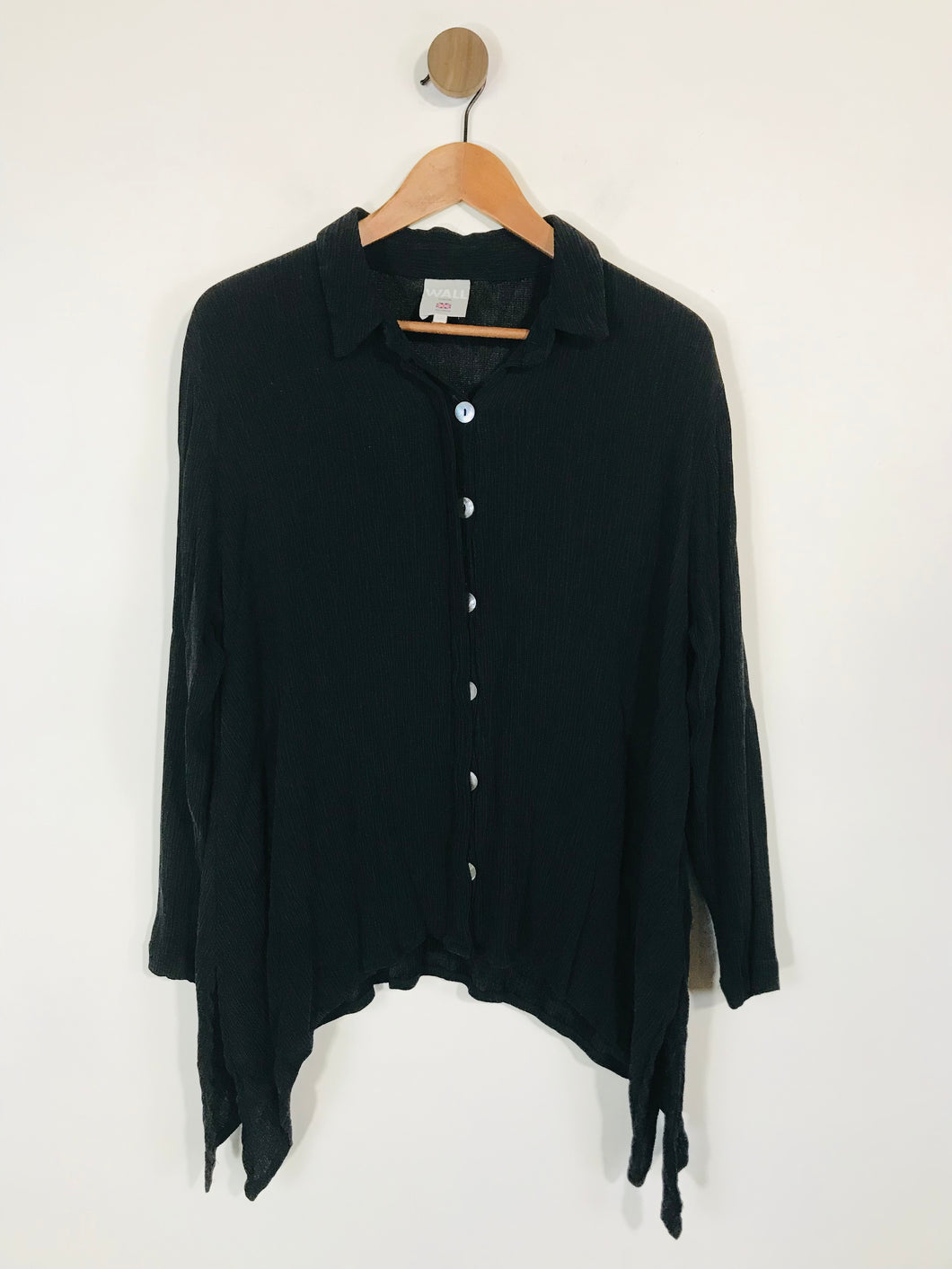 Wall Women's Long Sleeve Smart Button-Up Shirt | S/M  | Black