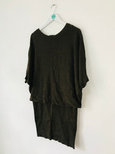 Load image into Gallery viewer, Phase Eight Women’s Knit Draped Jumper Dress | UK12 | Dark Khaki Green
