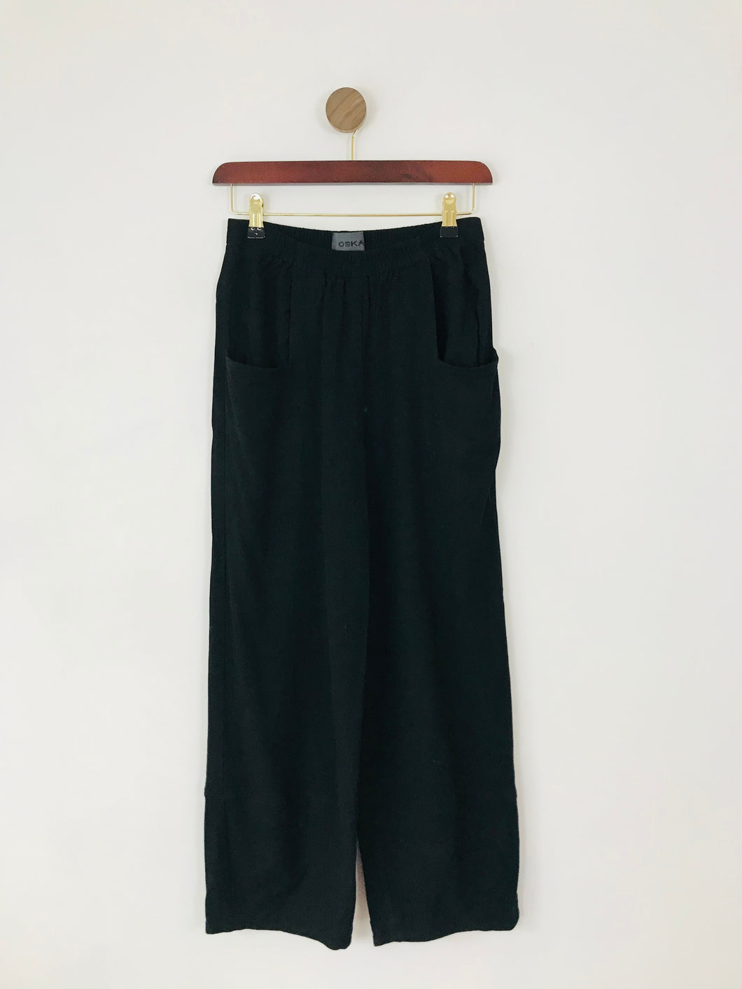 Oska Women’s Wide Leg Wool Trousers | 1 UK10 | Black