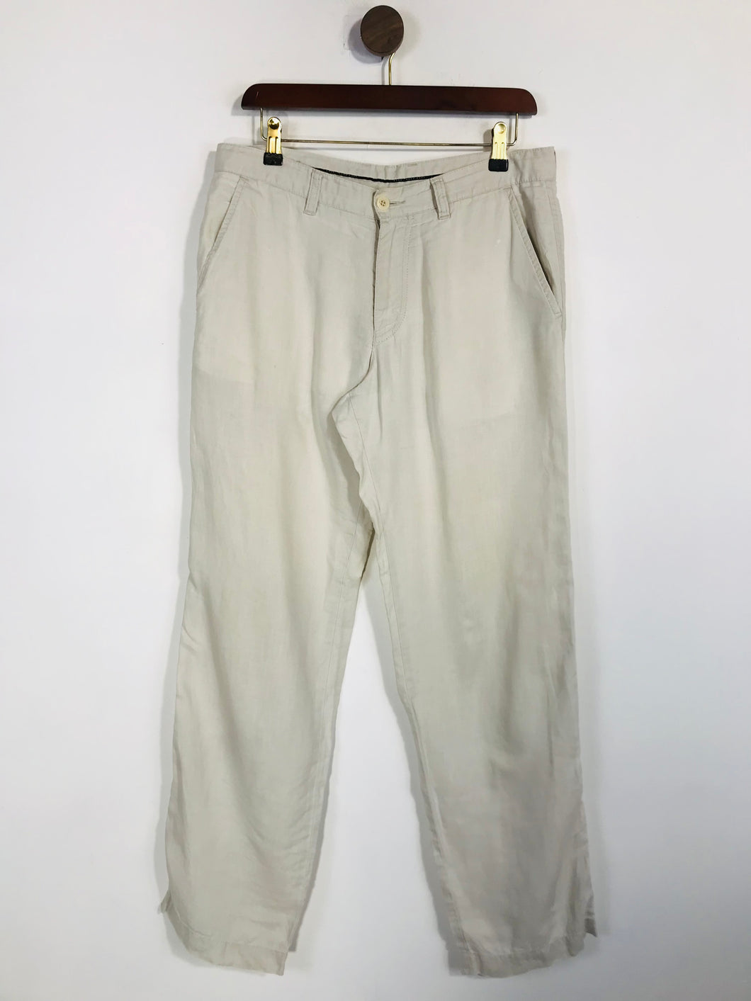 Hugo Boss Men's Linen Casual Trousers | IT46 UK32 | Beige