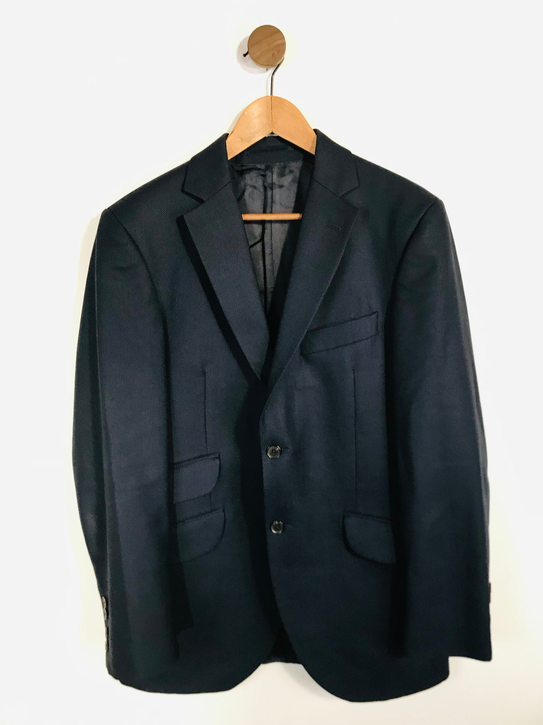 Hackett Men's Wool Check Gingham Blazer Jacket | 40R | Blue