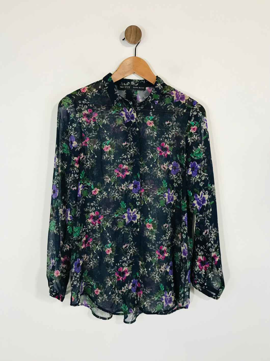 Zara Women's Floral Long Sleeve Blouse | M UK10-12 | Multicoloured