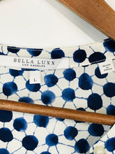 Load image into Gallery viewer, Bella Luxx Women&#39;s Silk Spot Blouse | L UK14 | Blue
