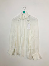 Load image into Gallery viewer, Reiss Women’s High Neck Cut Out Blouse NWT | UK 12 | White
