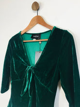 Load image into Gallery viewer, Collectif Women&#39;s Velvet Blouse NWT | UK10 | Green
