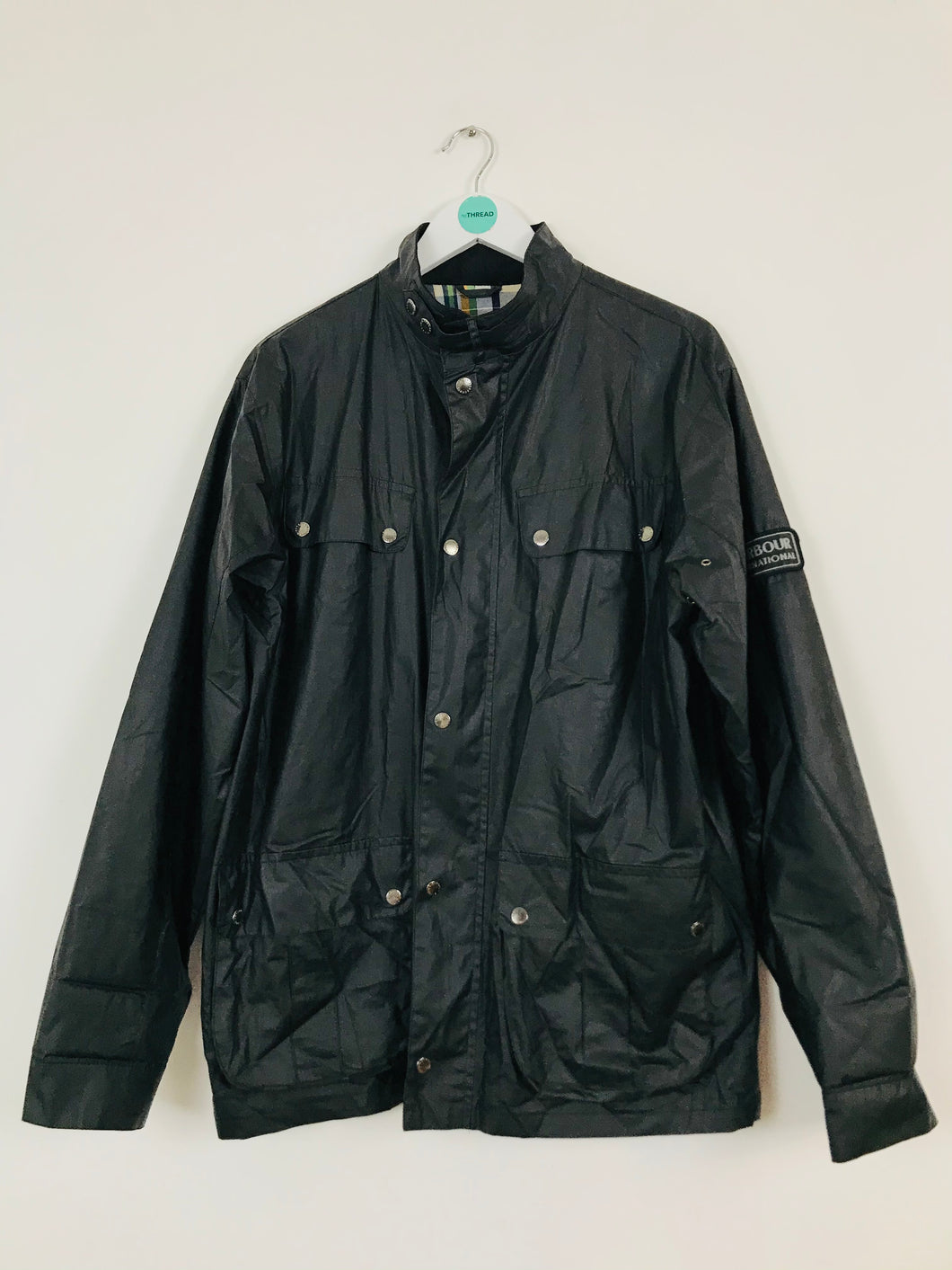 Barbour Men’s Original Wax Hunting Jacket Coat | L | Grey