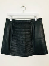 Load image into Gallery viewer, Oasis Women’s A-Line Leather Mini Skirt NWT | UK14 | Black
