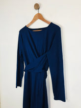 Load image into Gallery viewer, J.Crew Women&#39;s Long Sleeve Wrap Tie A-Line Dress | M UK12-14 | Blue
