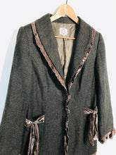 Load image into Gallery viewer, Coronets and Queens Women&#39;s Velvet Wool Overcoat Coat | UK10 | Brown
