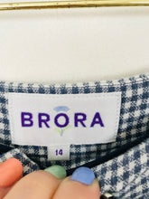 Load image into Gallery viewer, Brora Women&#39;s Linen Check Trousers | UK14 | Blue
