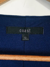 Load image into Gallery viewer, Coast Women&#39;s Leopard Print Sheath Dress | UK12 | Blue
