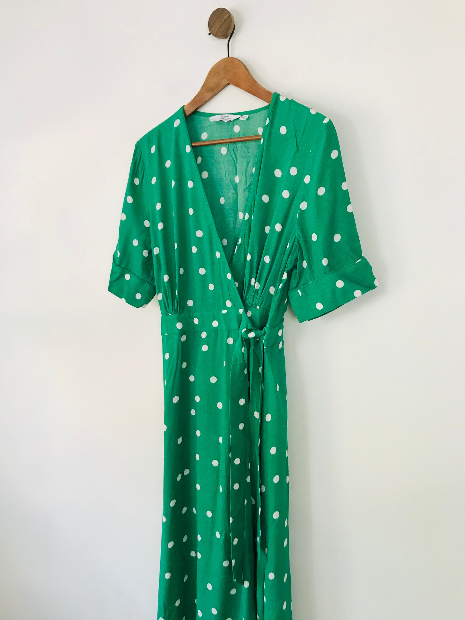 & Other Stories Women's Polka Dot Wrap Midi Dress | UK14 | Green ReThread & Other Stories Women's Polka Dot Wrap Midi Dress | UK14 | Green ReThread