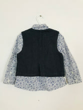 Load image into Gallery viewer, Monsoon Kid’s Floral Shirt &amp; Waistcoat Outfit | 3-4 Years | Blue
