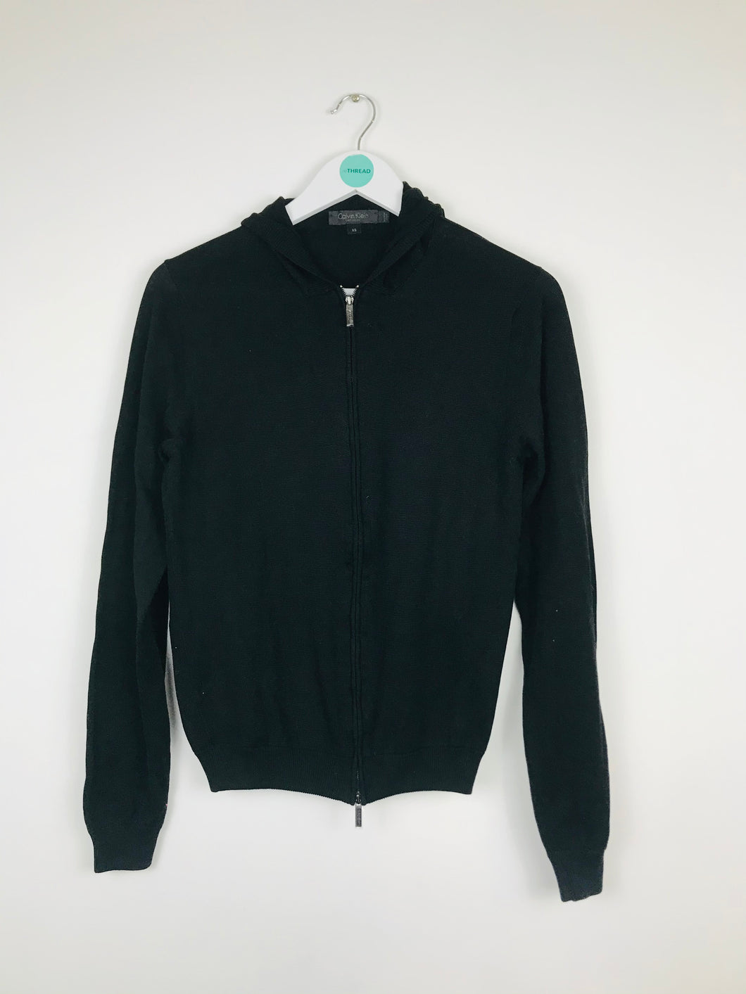 Calvin Klein Mens Knit Zip-Up hoodie | UK XS | Black
