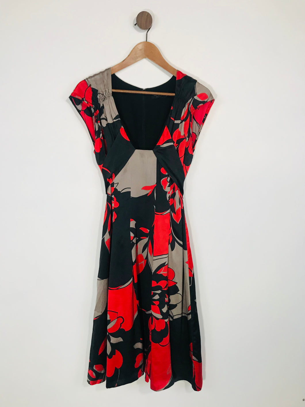 Ted Baker Women's Silk Colour Block Midi Dress | M UK10-12 | Multicolour