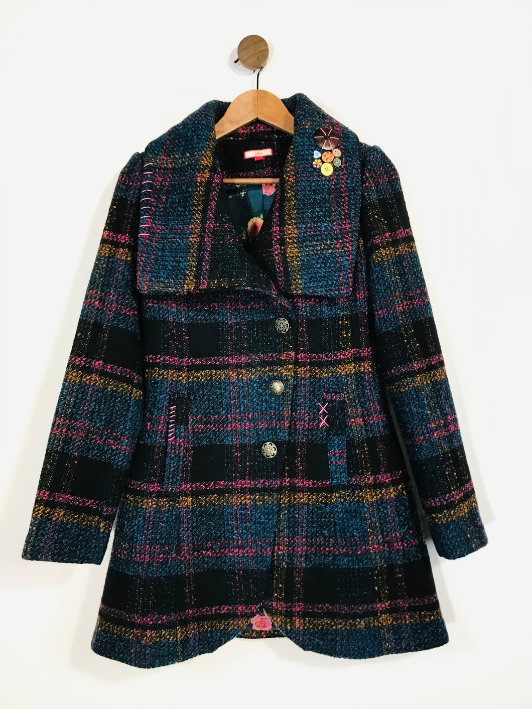 Joe Browns Women's Plaid Overcoat Coat | UK8 | Multicoloured