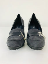 Load image into Gallery viewer, Blu Byblos Women&#39;s Suede Loafer Heels | UK7 EU40 | Blue
