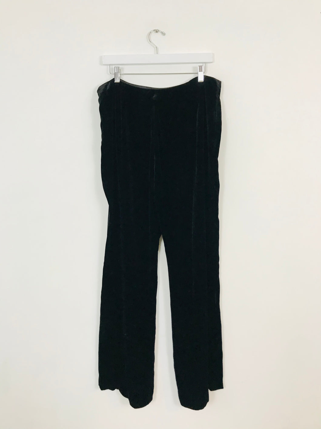 Hobbs Women’s Velvet High Waisted Wide Leg Trousers | UK16 | Black