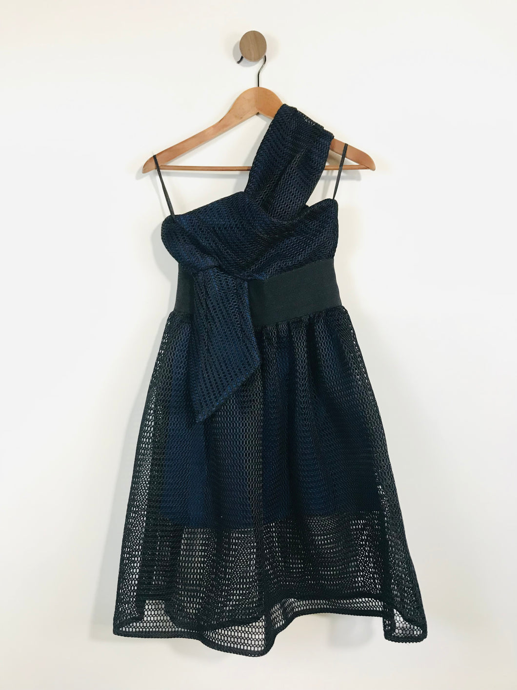 Eleanor Women's Asymmetrical Layered A-Line Dress | M UK10-12 | Black