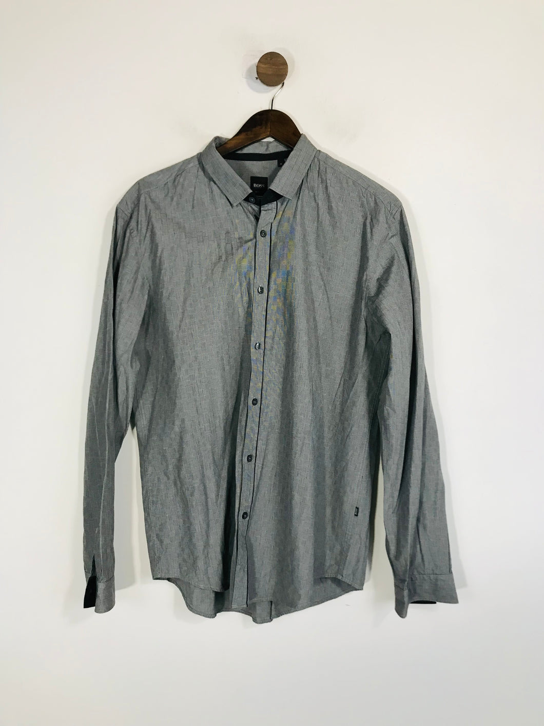 Hugo Boss Men's Chequered Button-Up Shirt | XL | Grey