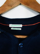 Load image into Gallery viewer, Stile Benetton Men&#39;s Cashmere Cotton Polo Shirt | S | Blue
