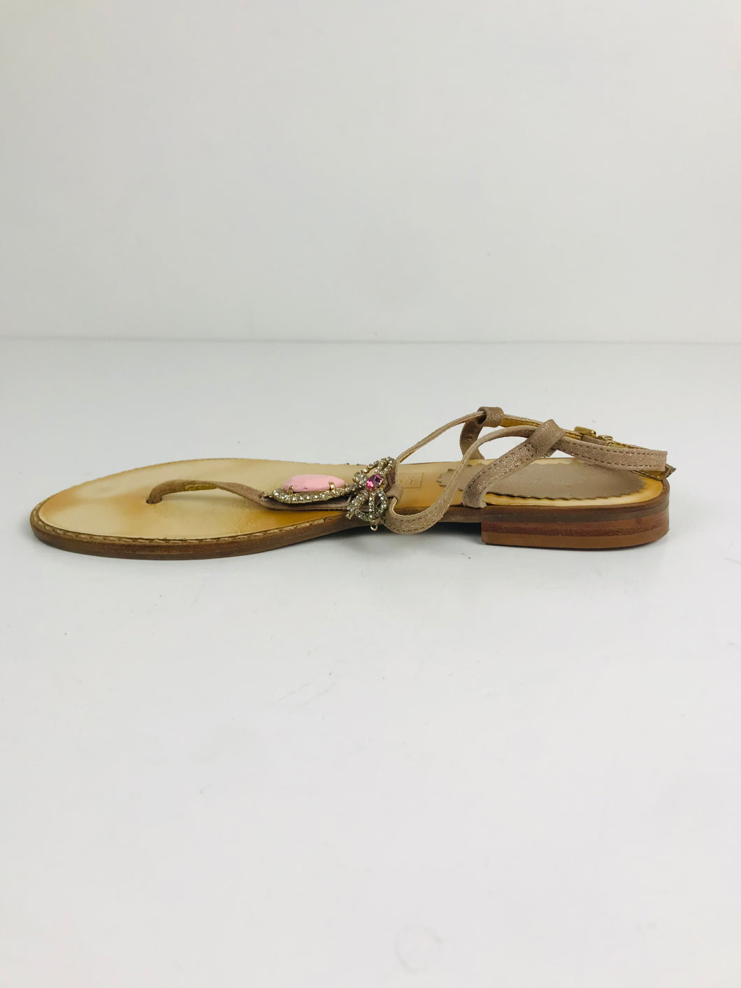 Kate Kuba Women's Leather Embellished Sandals | EU39 UK6 | Brown