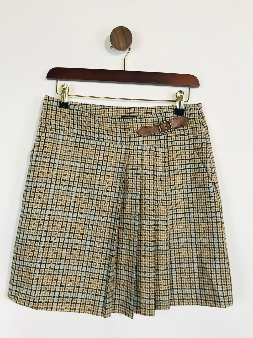 Tommy Hilfiger Women's Wrap Check Mini Skirt | US0 UK6 | Beige