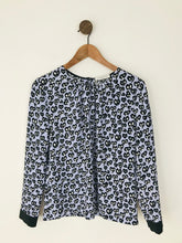 Load image into Gallery viewer, Sandro Women’s Leopard Print Long Sleeve Blouse | M UK10-12 | Blue
