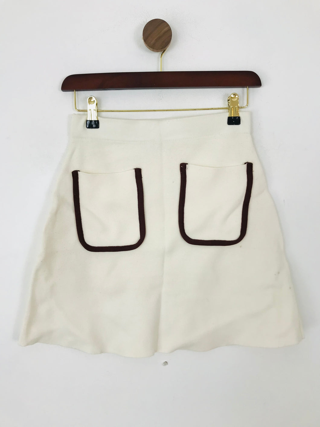 Zara Women's Knit Mini A-Line Skirt | S UK8 | White