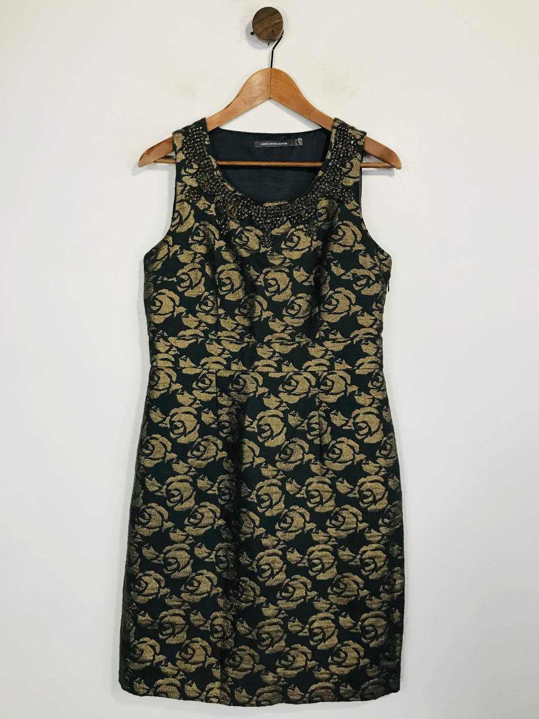 Boden Limited Edition Women's Metallic Beaded Sheath Dress | UK12 | Brown
