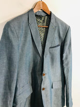 Load image into Gallery viewer, Ted Baker Men&#39;s Linen Check Gingham Blazer Jacket | 5 | Blue
