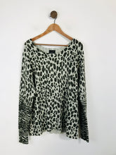 Load image into Gallery viewer, Live Unlimited Women&#39;s Leopard Print Jumper | UK14/16 | Grey
