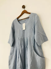 Load image into Gallery viewer, WoolOvers Women’s Linen Oversized Shirt Dress NWT | UK16 | Blue
