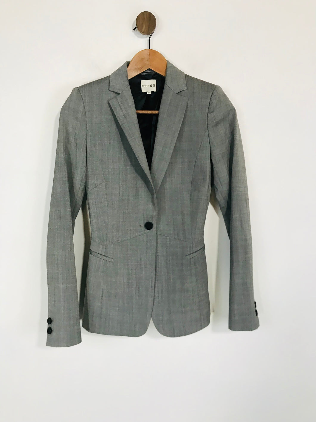 Reiss Women's Wool Smart Blazer Jacket | UK4 | Grey