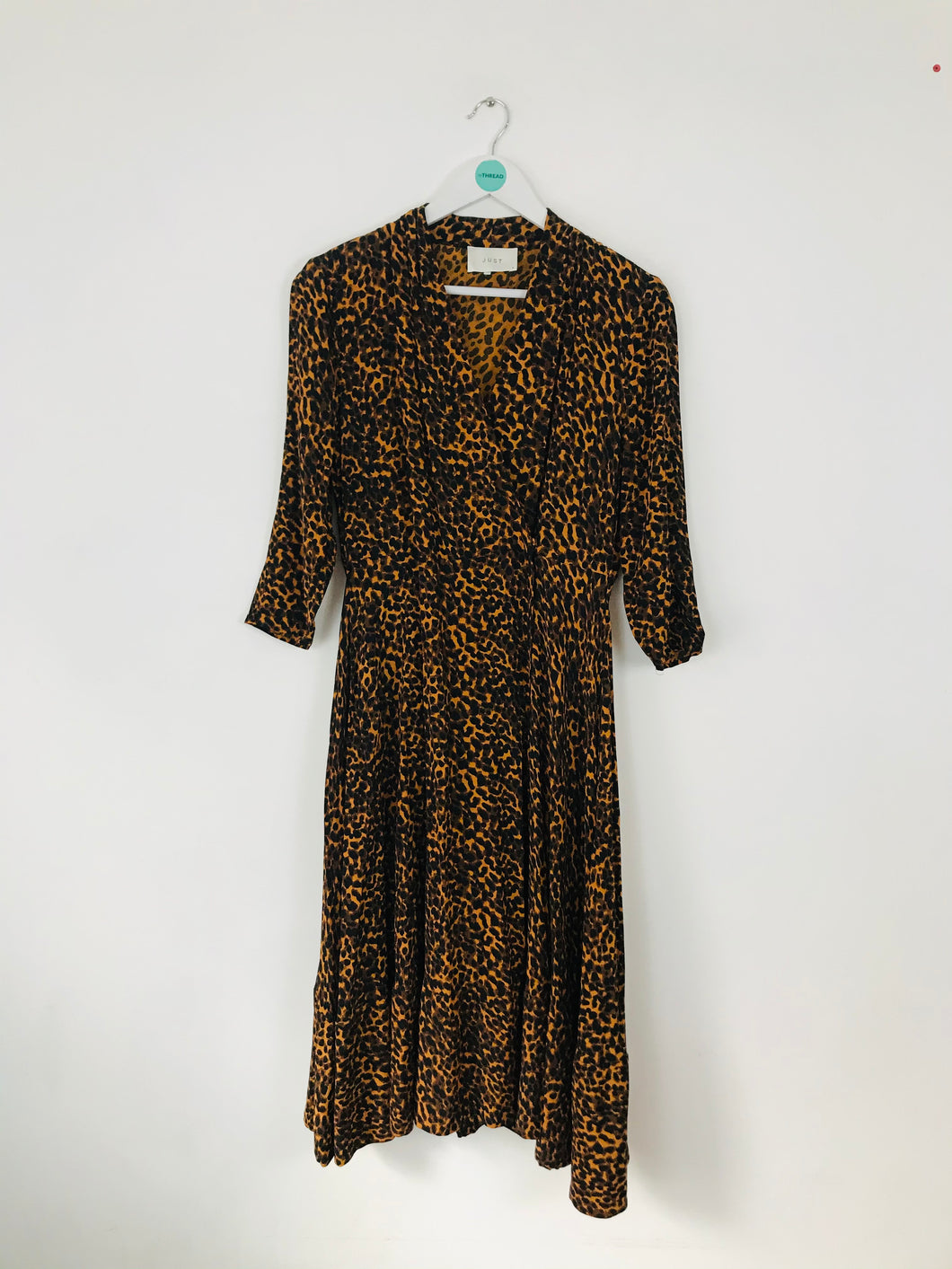 Just Female Women’s Leopard Print Maxi Wrap Dress | S UK8-10 | Brown